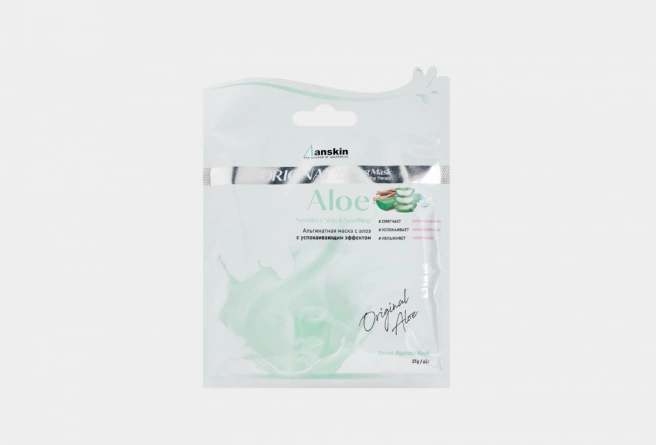 Маска альгинатная с экстрактом алоэ успокаивающая (саше), 25 гр | ANSKIN Aloe Modeling Mask фото 1