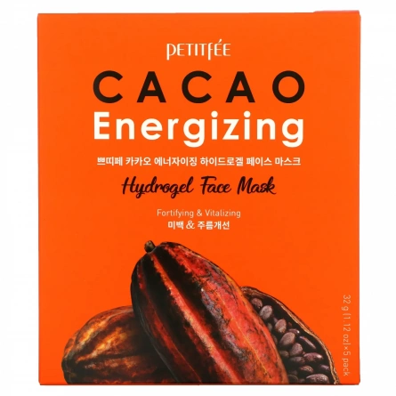 Набор гидрогелевых масок с экстрактом какао, 5 шт | PETITFEE Cacao Energizing Hydrogel Face Mask фото 1