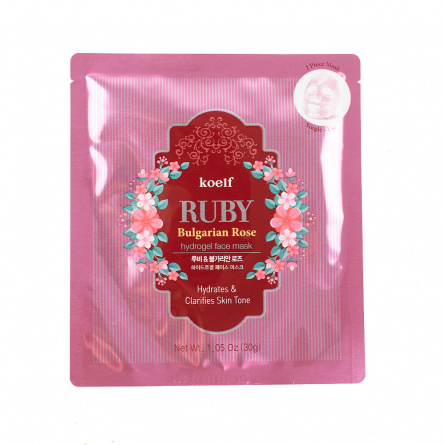 Гидрогелевая маска с рубиновой пудрой и розовым маслом, 30 гр | KOELF RUBY & BULGARIAN ROSE фото 1