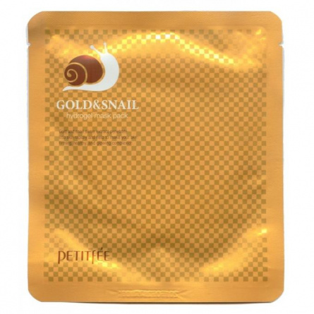 Маска для лица гидрогелевая с ЗОЛОТОМ и МУЦИНОМ УЛИТКИ, 30 гр | PETITFEE Gold&Snail Transparent Gel Mask Pack фото 1