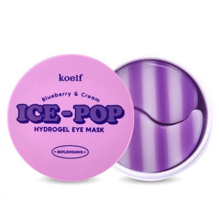Набор гидрогелевых патчей для век с черникой и сливками, 60 шт | KOELF Blueberry&Cream Ice-Pop Hydrogel Eye Mask фото 1