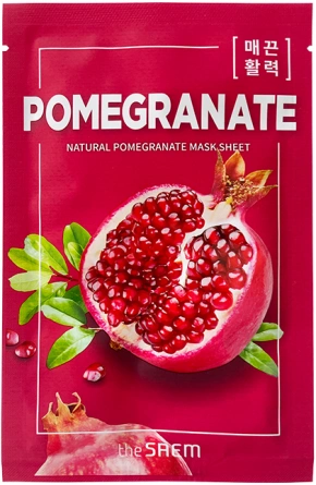 Маска тканевая с экстрактом граната, 21 мл | THE SAEM Natural Pomegranate Mask Sheet фото 1