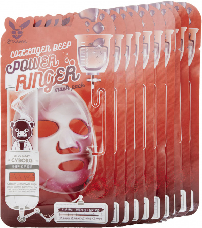Тканевая маска для лица КОЛЛАГЕН, 10 шт | Elizavecca Collagen Deep Power Ringer Mask Pack фото 1