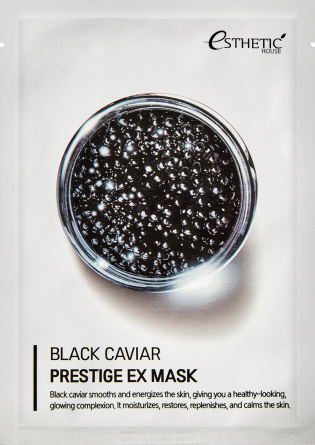 Тканевая маска для лица с черной икрой, 25 мл | ESTHETIC HOUSE Black Caviar Prestige EX Mask  фото 1