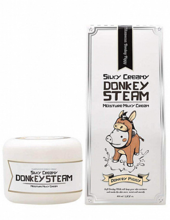 Крем для лица паровой с молоком ослицы, 100 мл | Elizavecca Silky Creamy Donkey Steam Moisture Milky фото 1