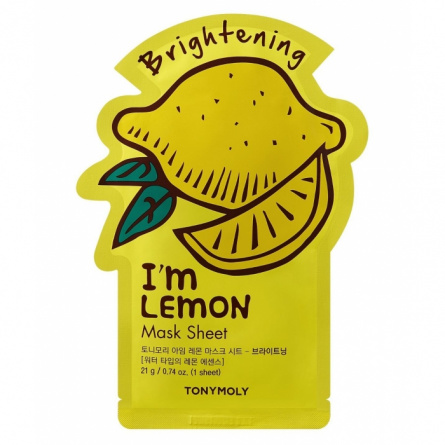 Маска тканевая с экстрактом лимона, 21 мл | TONY MOLY I’m Real Lemon Mask Sheet Brighten фото 1