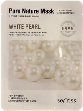 Маска для лица тканевая с жемчугом, 25 мл | ANSKIN Secriss Pure Nature Mask Pack - White pearl фото 1