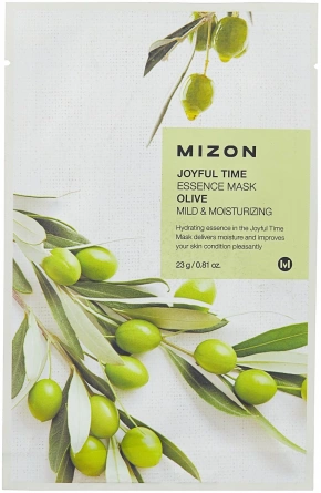 Тканевая маска для лица с экстрактом оливы, 25 мл | MIZON Joyful Time Essence Mask Olive фото 1