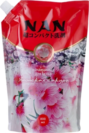 Кондиционер для белья с ароматом японской сакуры, сменный блок, 800 мл | NAN фото 1