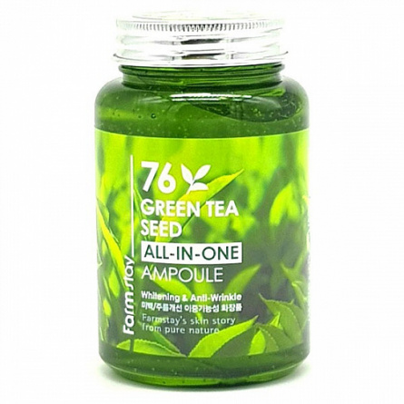Многофункциональная ампульная сыворотка с зеленым чаем, 250 мл | FarmStay Green Tea Seed All-in-One Ampoule фото 1