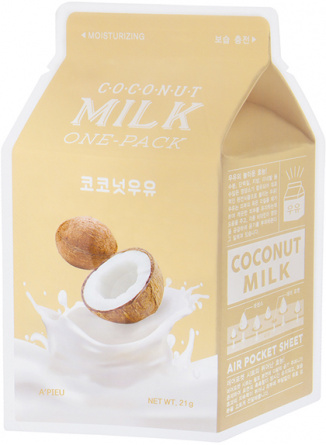 Тканевая маска увлажняющая с экстрактом кокоса, 21 мл | A'PIEU Coconut Milk One-Pack фото 1