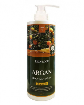 Шампунь для волос с аргановым маслом, 1000 мл | DEOPROCE SHAMPOO - ARGAN SILKY MOISTURE фото 1