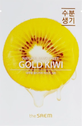 Маска тканевая с экстрактом киви, 21 мл | THE SAEM Natural Gold Kiwi Mask Sheet фото 2