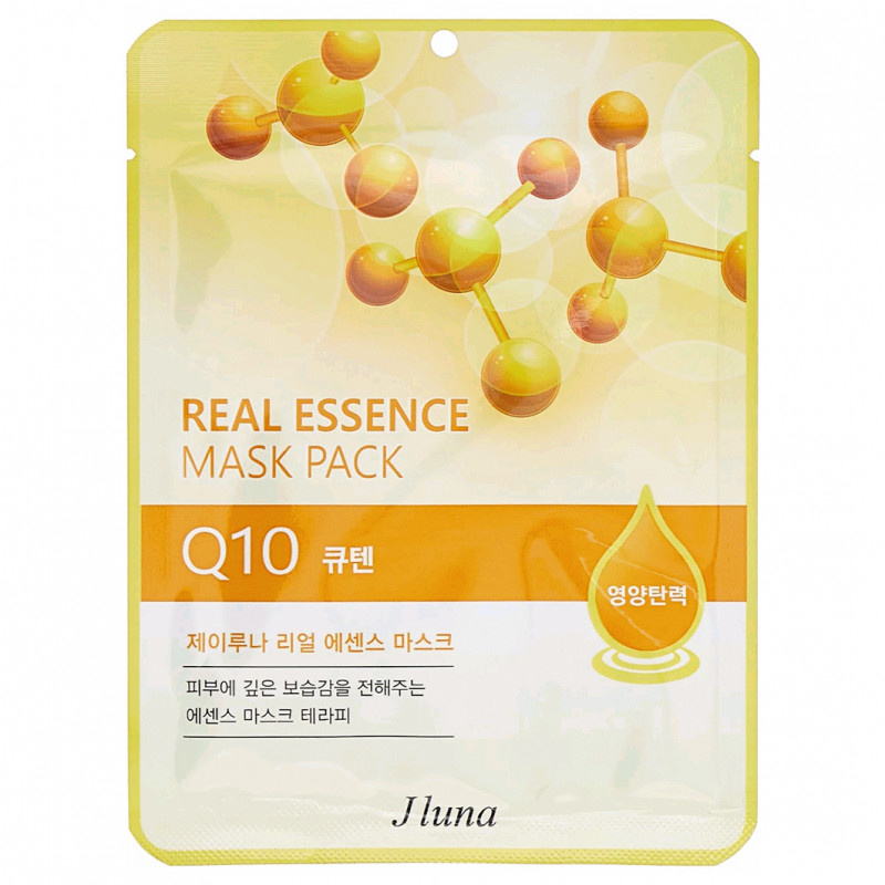 Маска тканевая с коэнзимом Q10, 25 мл | JLuna Real Essence Mask Pack Q10 фото 1