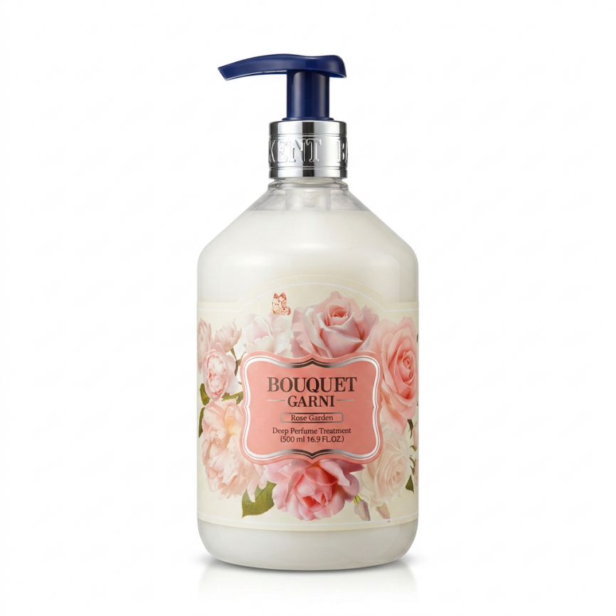 BOUQUET GARNI Маска-бальзам для волос парфюмированная DEEP PERFUME TREATMENT ROSE GARDEN 500 мл фото 1