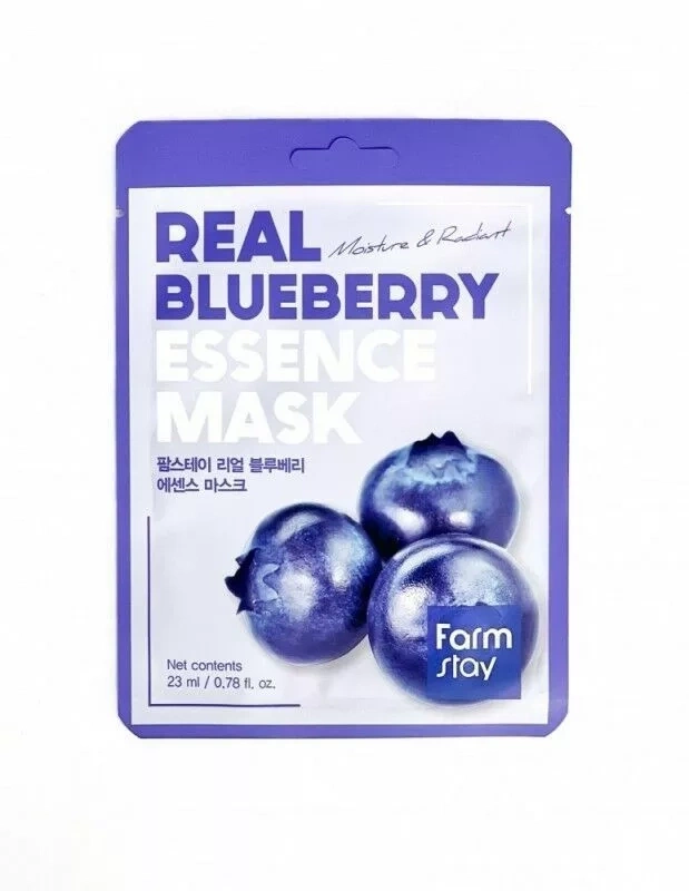 Тканевая маска с черникой, 23 гр | FarmStay Real Blueberry Essence Mask фото 1