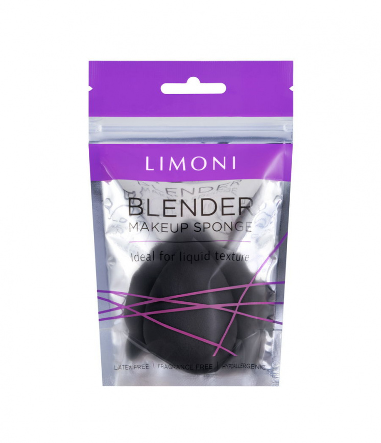 Спонж для макияжа, 1 шт | LIMONI Blender Makeup Sponge Black фото 1