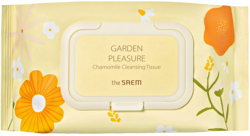 Очищающие влажные салфетки с ромашкой, 100 шт | THE SAEM Garden Pleasure Chamomile Cleansing Tissue фото 1