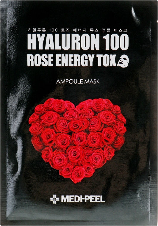 Тканевая маска детокс с экстрактом розы, 25 гр | Medi-Peel Hyaluron 100 Rose Energy Tox фото 1