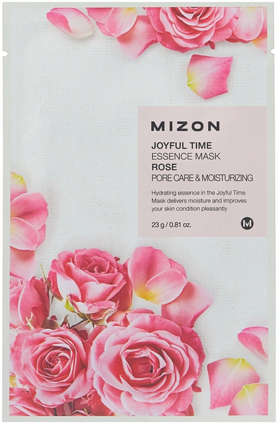 Тканевая маска для лица с экстрактом лепестков розы, 25 мл | MIZON Joyful Time Essence Mask Rose фото 1