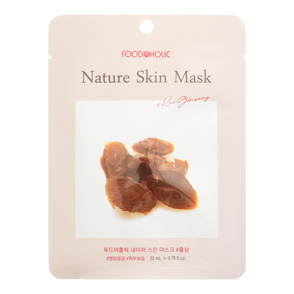 Тканевая маска с экстрактом женьшеня, 23 мл | FoodaHolic Red Ginseng Nature Skin Mask фото 1