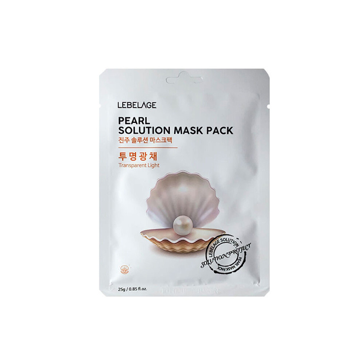 Тканевая маска с жемчугом, 23 мл | LEBELAGE PEARL SOLUTION MASK фото 1