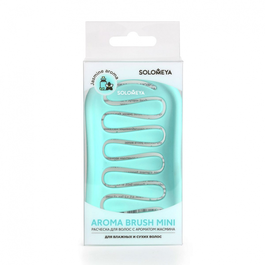 Расческа для волос с ароматом жасмина мини, 1 шт | SOLOMEYA Aroma Brush For Wet&Dry Hair Jasmine Mini фото 1