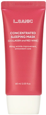 Ночная маска с коллагеном и красным вином, 60 мл | L.SANIC Collagen Red Wine Sleeping Pack фото 1