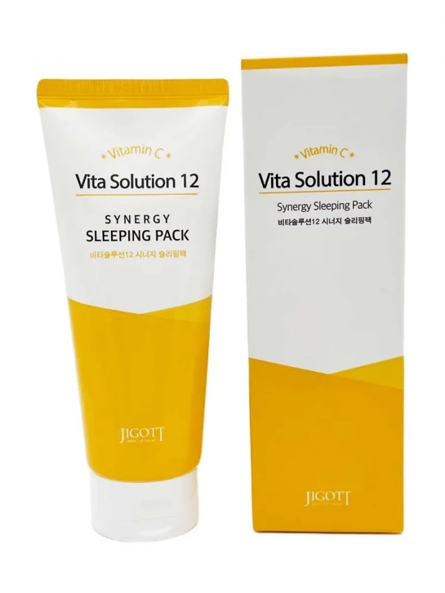 Витаминизирующая ночная маска для лица, 180 мл | JIGOTT Vita Solution 12 Synergy Sleeping Pack фото 1