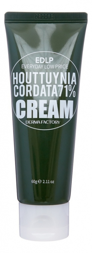 Увлажняющий крем для лица с экстрактом хауттюйнии, 60 гр | Derma Factory Houttuynia Cordata 71% Cream фото 1