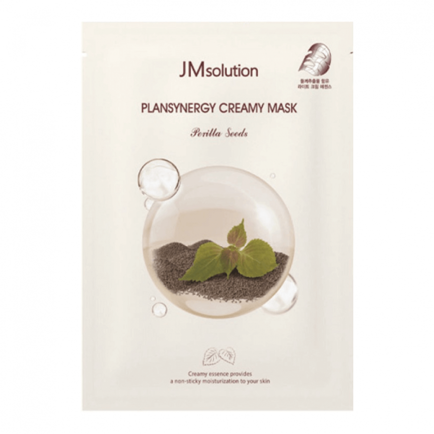 Тканевая маска для сияния кожи с семенами периллы, 30 мл | JMsolution Plansynergy Creamy Mask фото 1