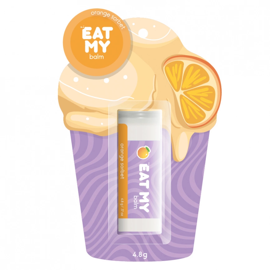 Бальзам для губ "Апельсиновый сорбет", 4,8 гр | EAT MY Balm Orange Sorbet фото 1