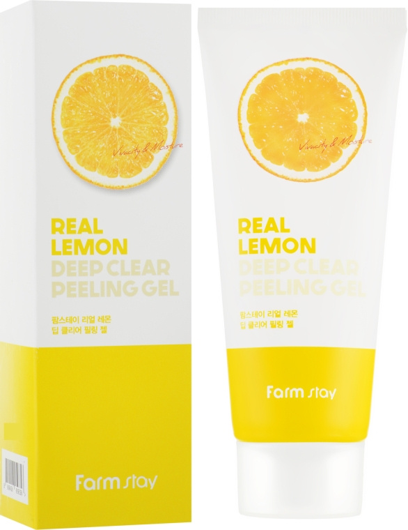 Пилинг-гель отшелушивающий с лимоном, 100 мл | FarmStay Real Lemon Deep Clear Peeling Gel фото 1
