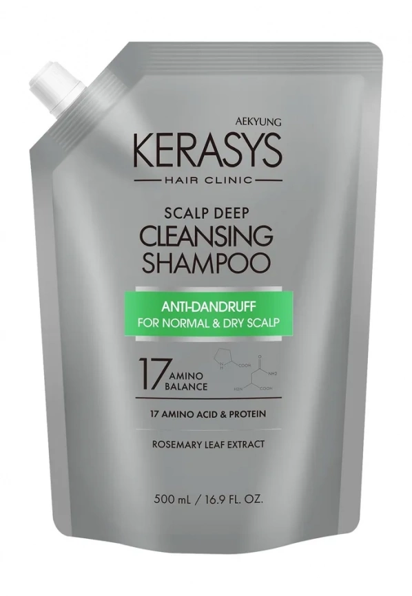 Шампунь для ухода за сухой кожей головы, запаска 500 мл | Kerasys Scalp Deep Cleansing Shampoo фото 1