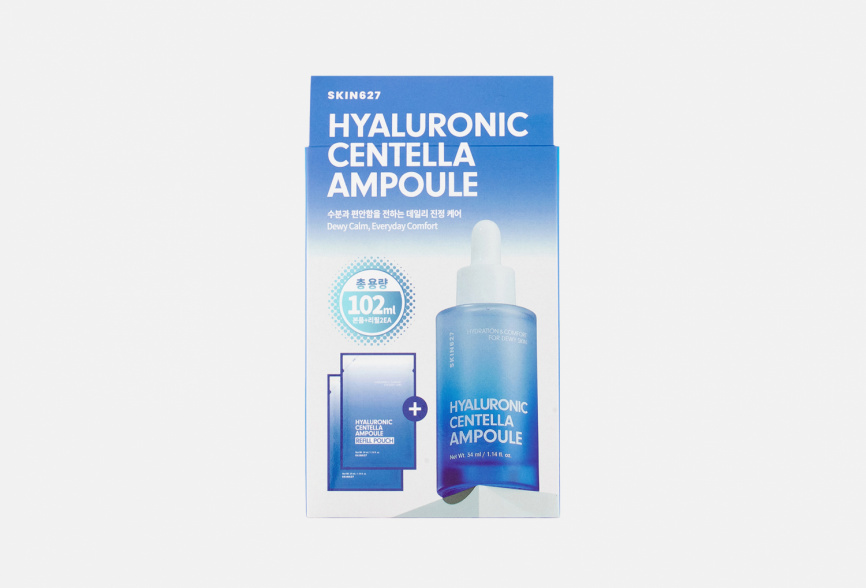 SKIN627 Сыворотка с гиалуроном и центеллой+ 2 рефилла Hyaluron Centella Ampoule 34 мл+34 мл*2 фото 1
