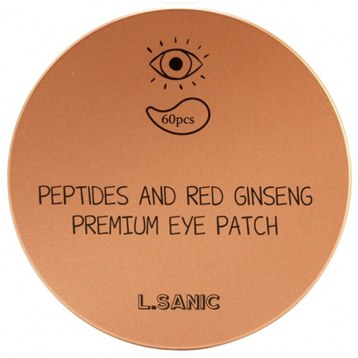 Гидрогелевые патчи с пептидами и красным женьшенем, 60 шт | L.SANIC Peptides/Red Ginseng Premium Eye Patch фото 1