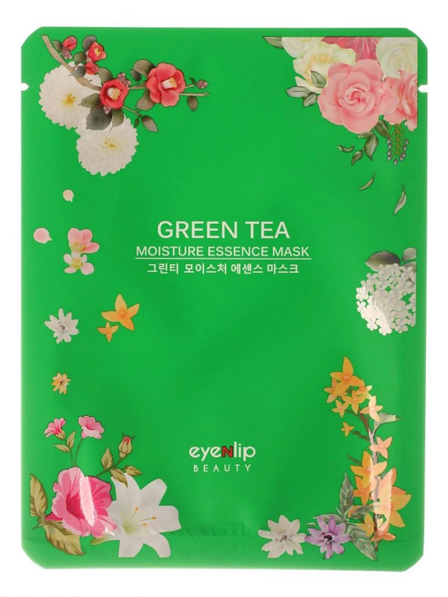 Маска для лица тканевая зелены чай, 25 гр | EYENLIP GREEN TEA OIL MOISTURE ESSENCE MASK фото 1