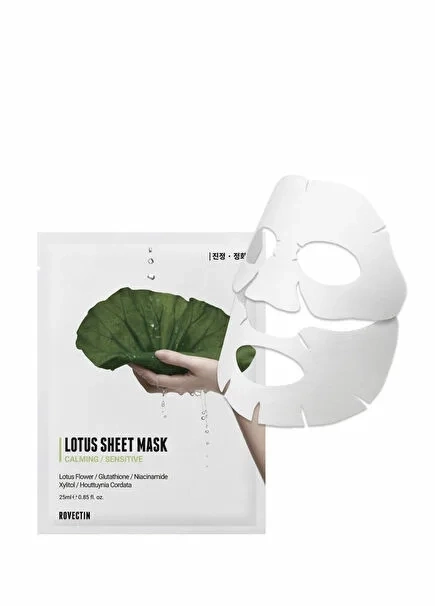 ROVECTIN Успокивающая тканевая маска для лица с экстрактом лотоса Calming Lotus Sheet Mask 25 мл фото 1