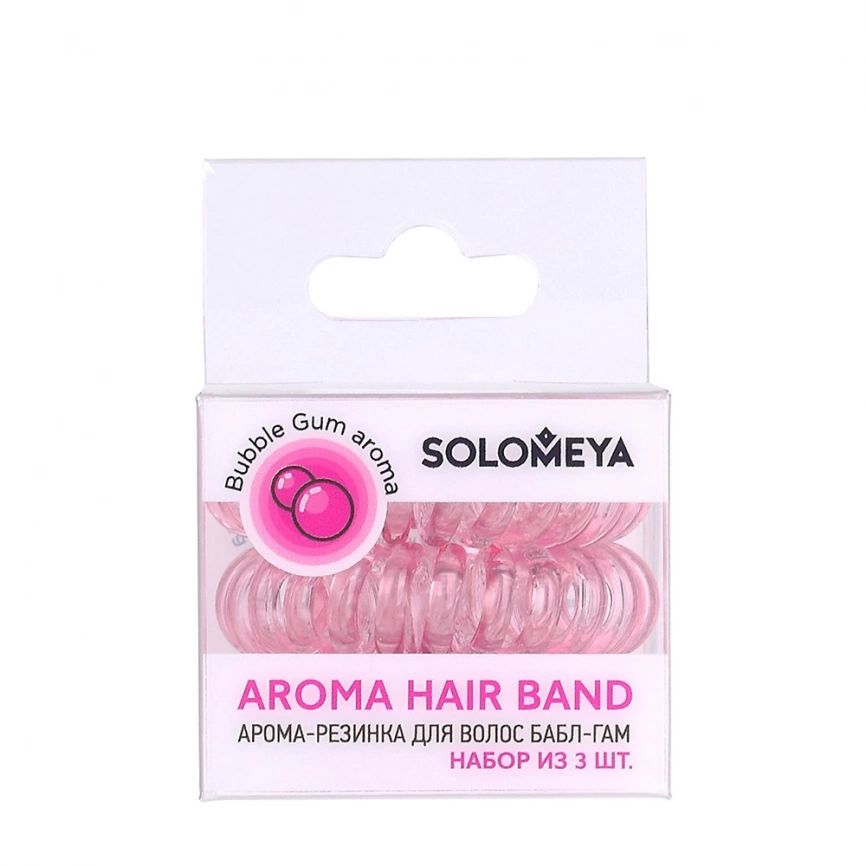 Набор арома-резинок для волос с ароматом бабл-гам, 3 шт | SOLOMEYA Aroma Hair Band Bubble Gum фото 1