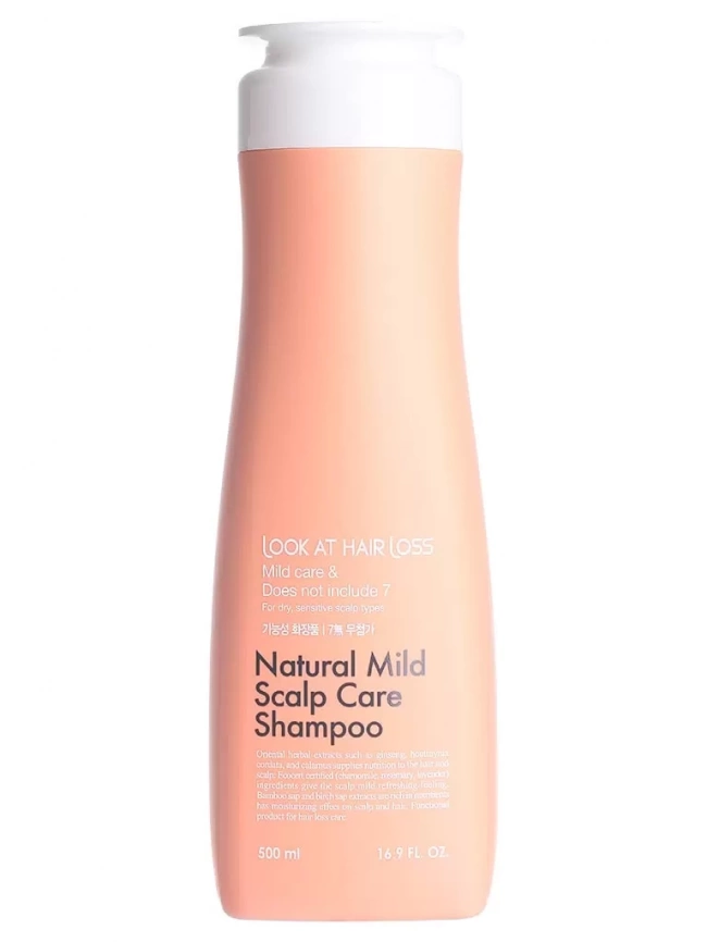 ДГМ Шампунь против выпадения LOOK AT HAIR PLUS NATURAL MILD SCALP CARE SHAMPOO 500мл фото 1