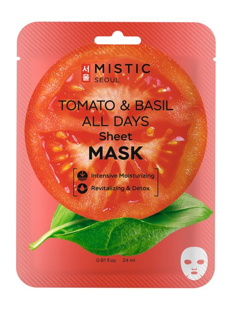 MISTIC Тканевая маска для лица с томатом и базиликом TOMATO & BASIL ALL DAYS Sheet MASK 24 мл фото 1