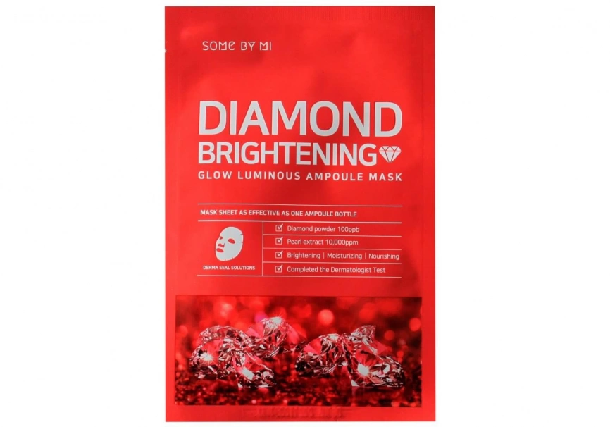 Маска тканевая осветляющая, 20 мл | SOME BY MI DIAMOND BRIGHTENING GLOW LUMINOIS AMPOULE MASK фото 1
