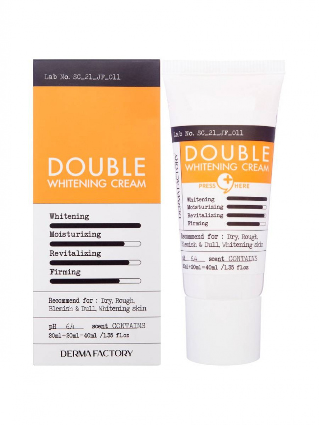 Двойной крем для лица с экстрактом облепихи, 40 мл | Derma Factory Double Whitening Cream фото 1