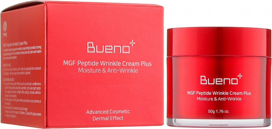 Регенерирующий лифтинг-крем, 50 гр | Bueno MGF Peptide Wrinkle Cream Plus Moisture & Anti-Wrinkle фото 1