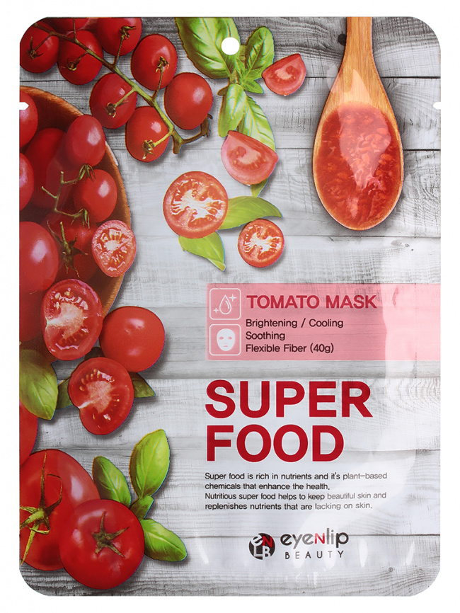 Маска для лица тканевая с томатом, 23 мл | EYENLIP SUPER FOOD TOMATO MASK фото 1