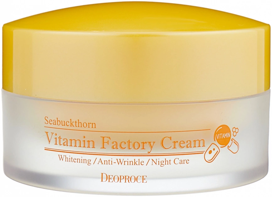 Ночной крем с экстрактом облепихи, 100 гр | DEOPROCE Seabuckthorn Vitamin Factory Cream фото 1