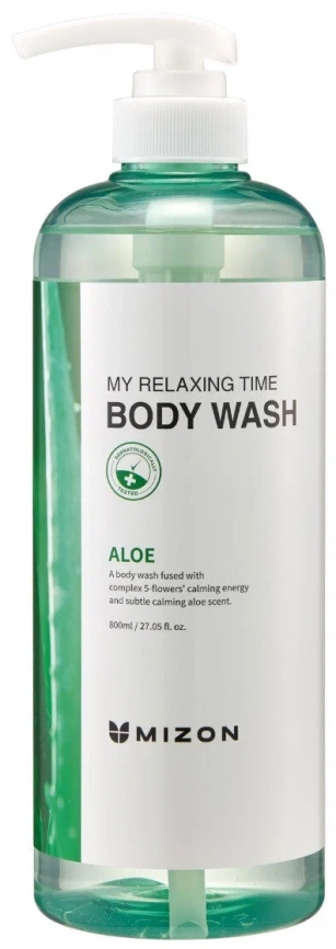 Гель для душа с экстрактом алоэ, 800 мл | MIZON My Relaxing Time Body Wash Aloe фото 1