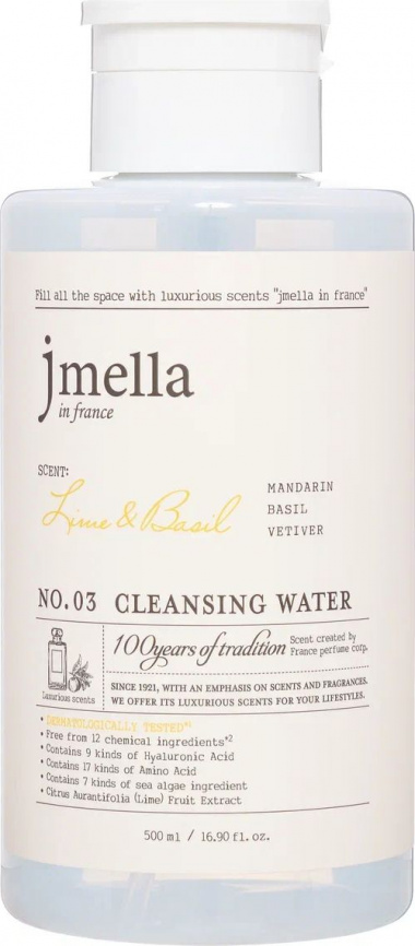 Очищающая вода с ароматом лайма и базилика, 500 мл | JMELLA IN FRANCE LIME & BASIL CLEANSING WATER фото 1