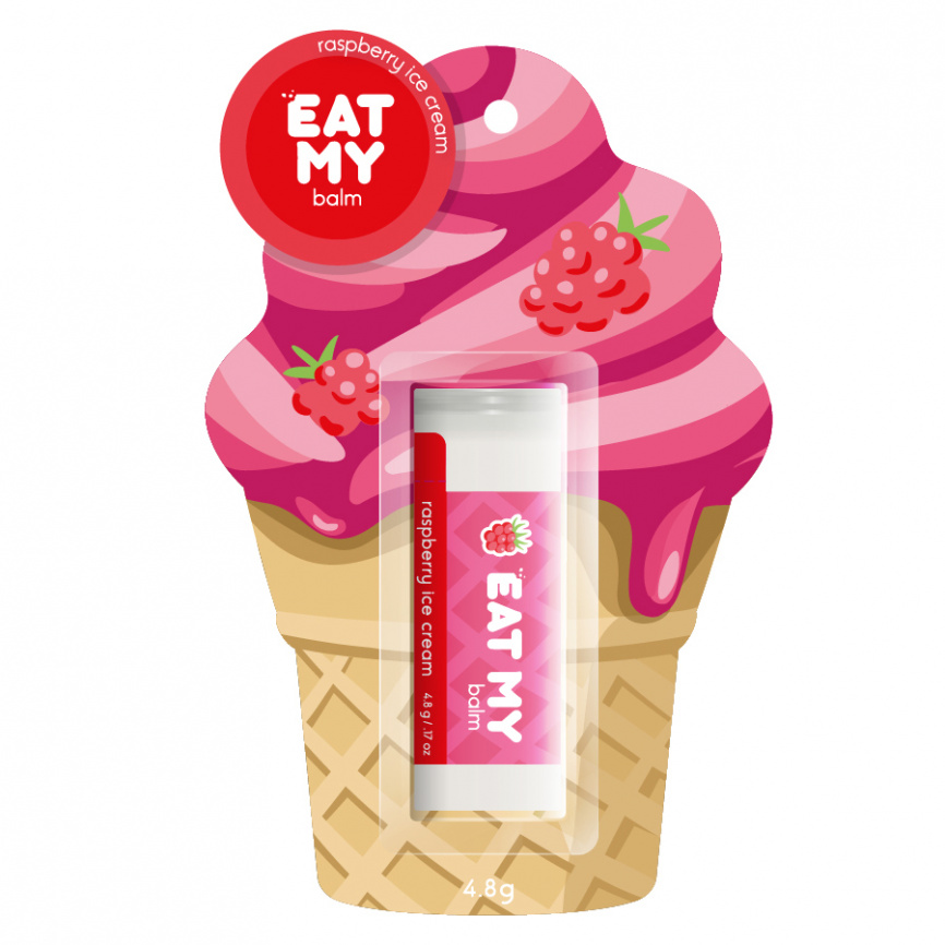 Бальзам для губ "Малиновый пломбир", 4,8 гр | EAT MY Balm Raspberry Ice Cream фото 1