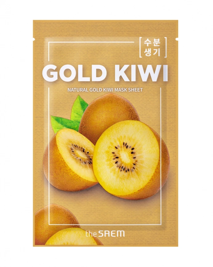 Маска тканевая с экстрактом киви, 21 мл | THE SAEM Natural Gold Kiwi Mask Sheet фото 1